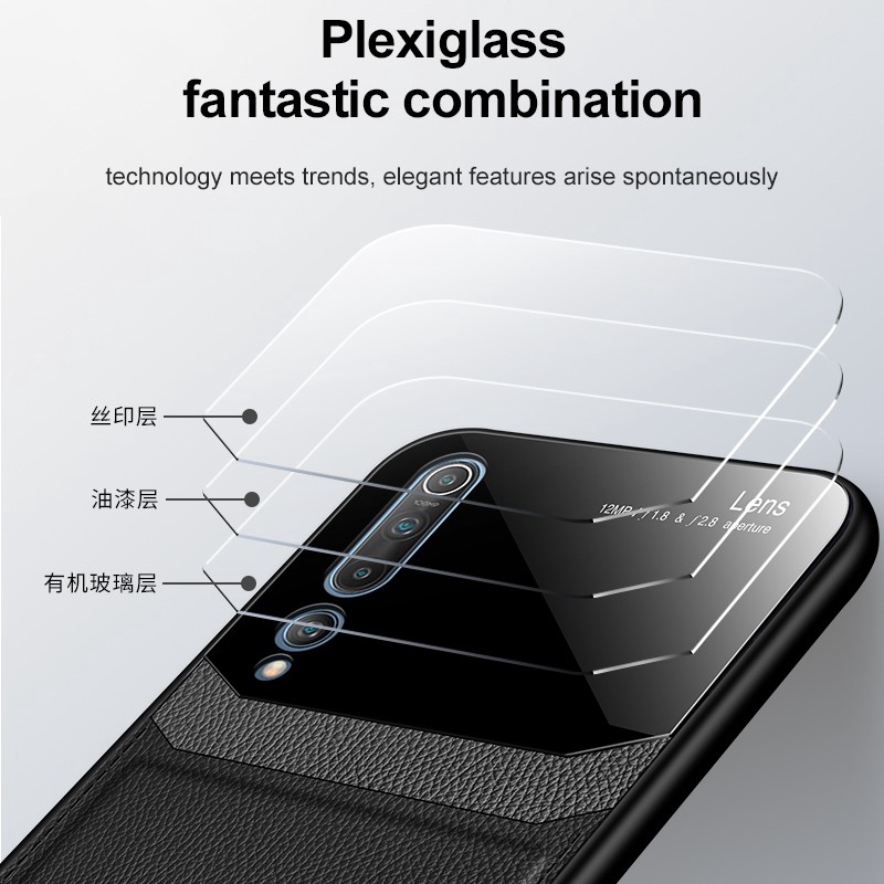 Ốp điện thoại bằng da bảo vệ camera kiểu doanh nhân cho Xiaomi Mi 10 Pro 5G 8 9 CC9 Pro Max 2