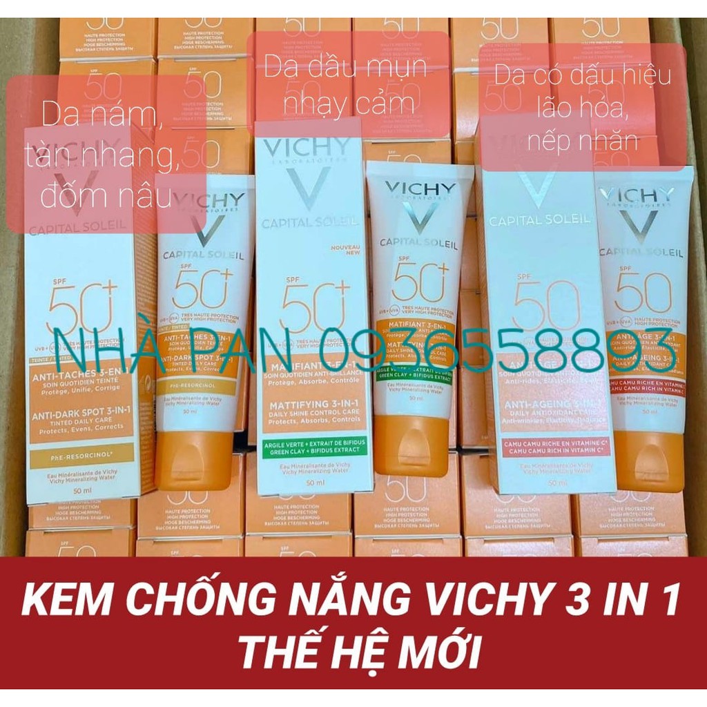 Kem chống nắng Vichy Pháp thế hệ mới 3 in 1