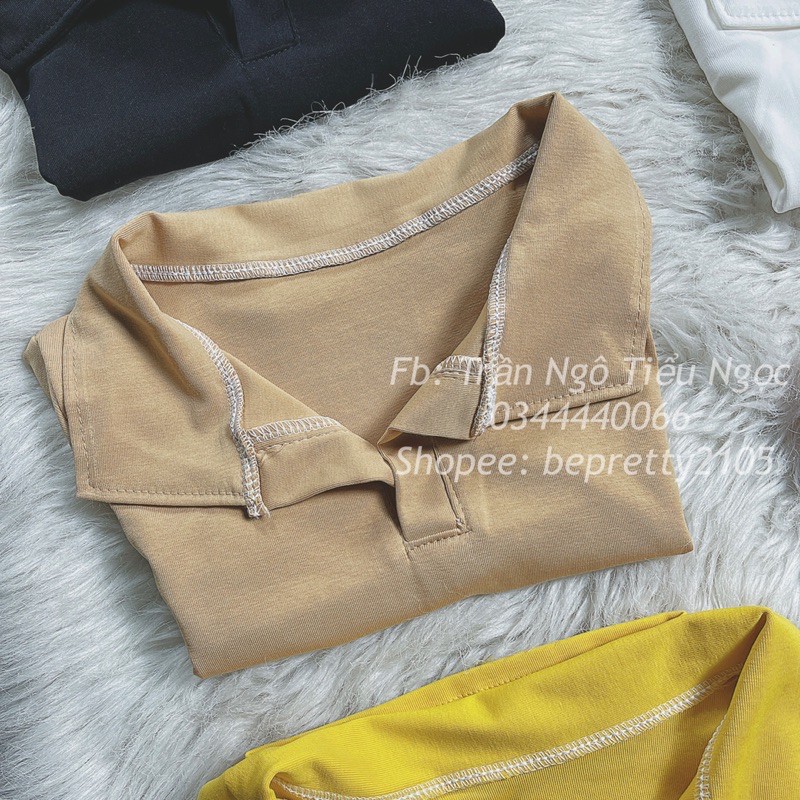 Áo croptop cổ đức (cổ polo) | BigBuy360 - bigbuy360.vn