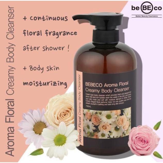 SỮA TẮM NƯỚC HOA HƯƠNG THƠM LÃNG MẠN CAO CẤP BEBECO AROMA FLORAL -750ML