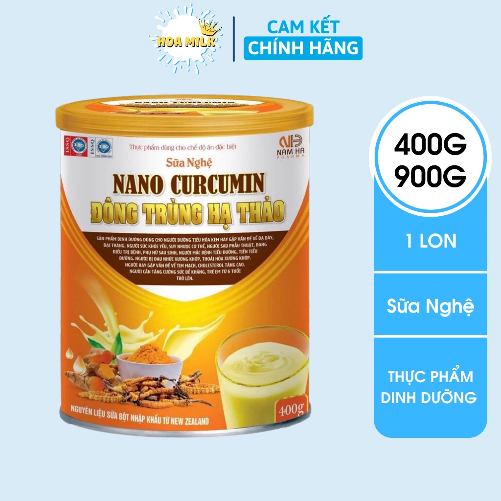 Sữa nghệ NANO CURCUMIN cho người dạ dày, đại tràng và suy nhược cơ thể - Hoa Milk