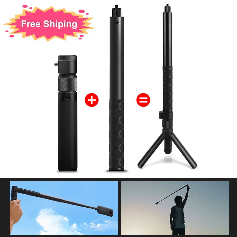 Gậy Chụp Ảnh Thể Thao Insta360 one x2 + Tay Cầm Xoay 1 / 4 Cho Máy Ảnh Hành Động Insta360 X3 / one X / one x2 / one rs / r