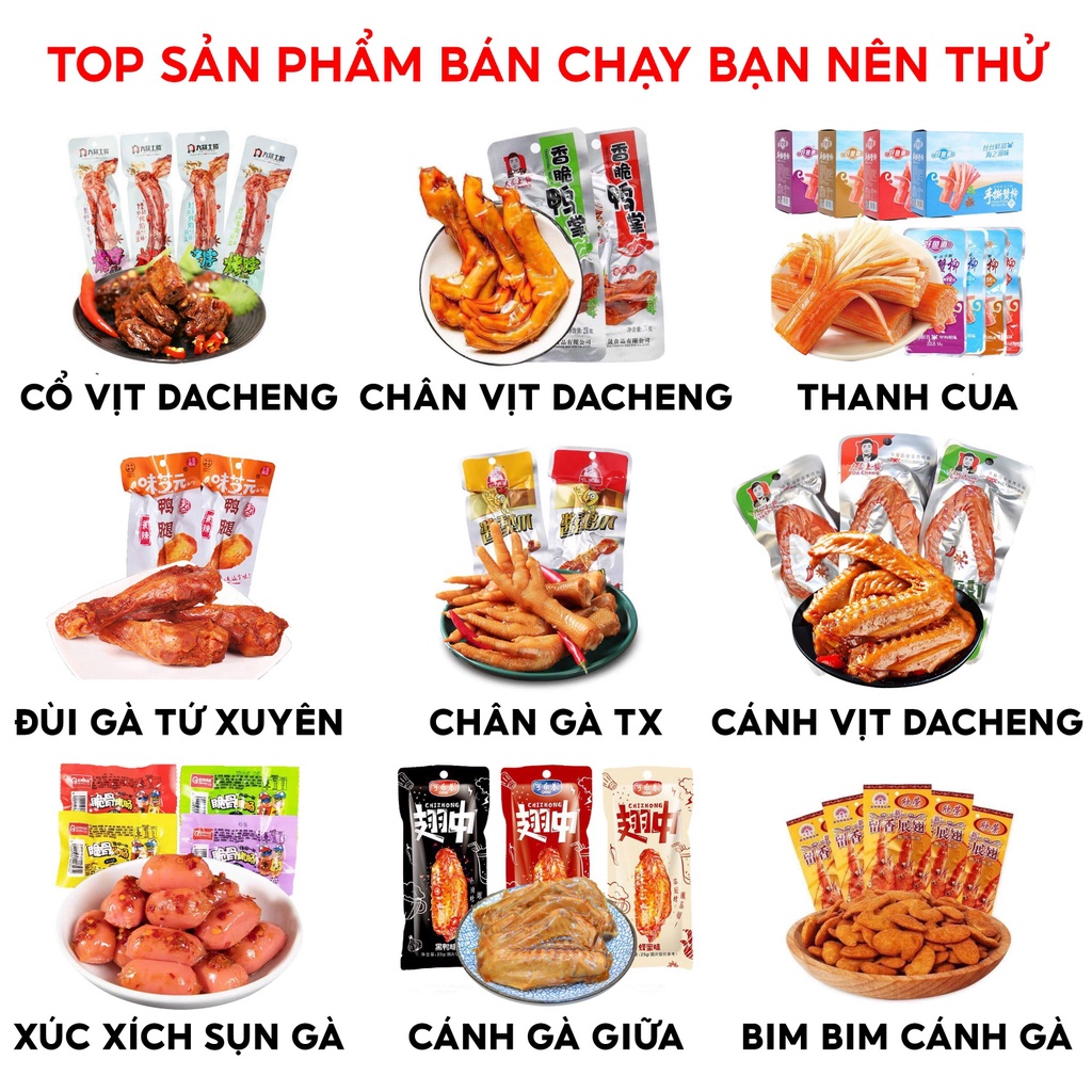 Ăn vặt nội địa Trung 50 món tự chọn hương vị Tứ Xuyên - Thanh Trúc Foods