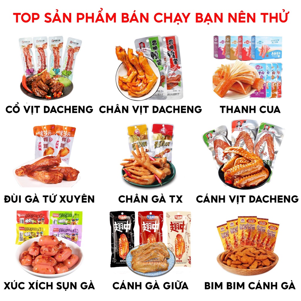 Đồ ăn vặt Trung Quốc tổng hợp 30 món tự chọn Thanh Trúc Foods