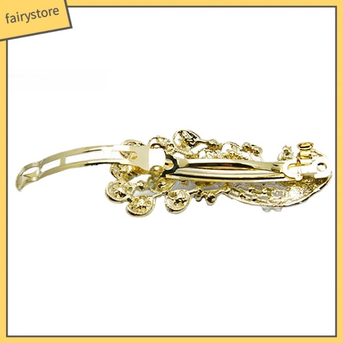 Kẹp tóc hình chú công đính đá thanh lịch