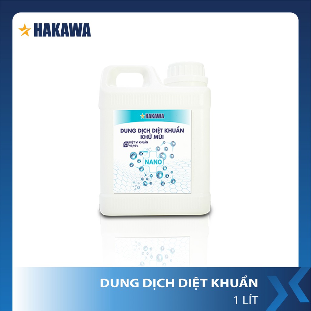 Dung dịch khử mùi diệt khuẩn nano HAKAWA - HK-1 lít - Hương bạc hà - Sản phẩm chính hãng