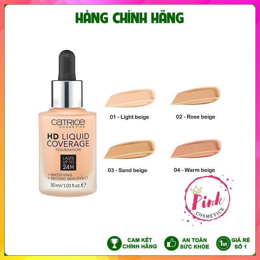 [FreeShip – hàng Auth] Kem nền Catrice HD Liquid Coverage, Kem Nền Che Phủ Kiềm Dầu 24H Catrice HD L
