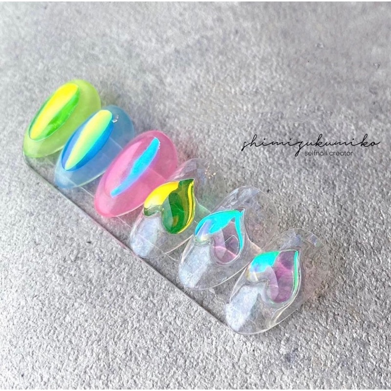 Tấm bóng kính dập khuôn sẵn nhiều màu trang trí nail/móng tay
