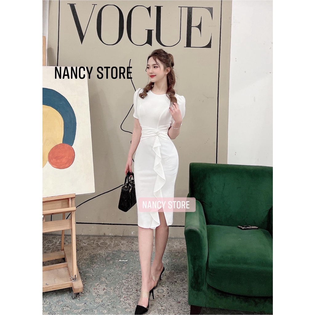 Đầm trắng dự tiệc công sở cao cấp ôm body dáng dài trẻ trung thanh lịch | BigBuy360 - bigbuy360.vn