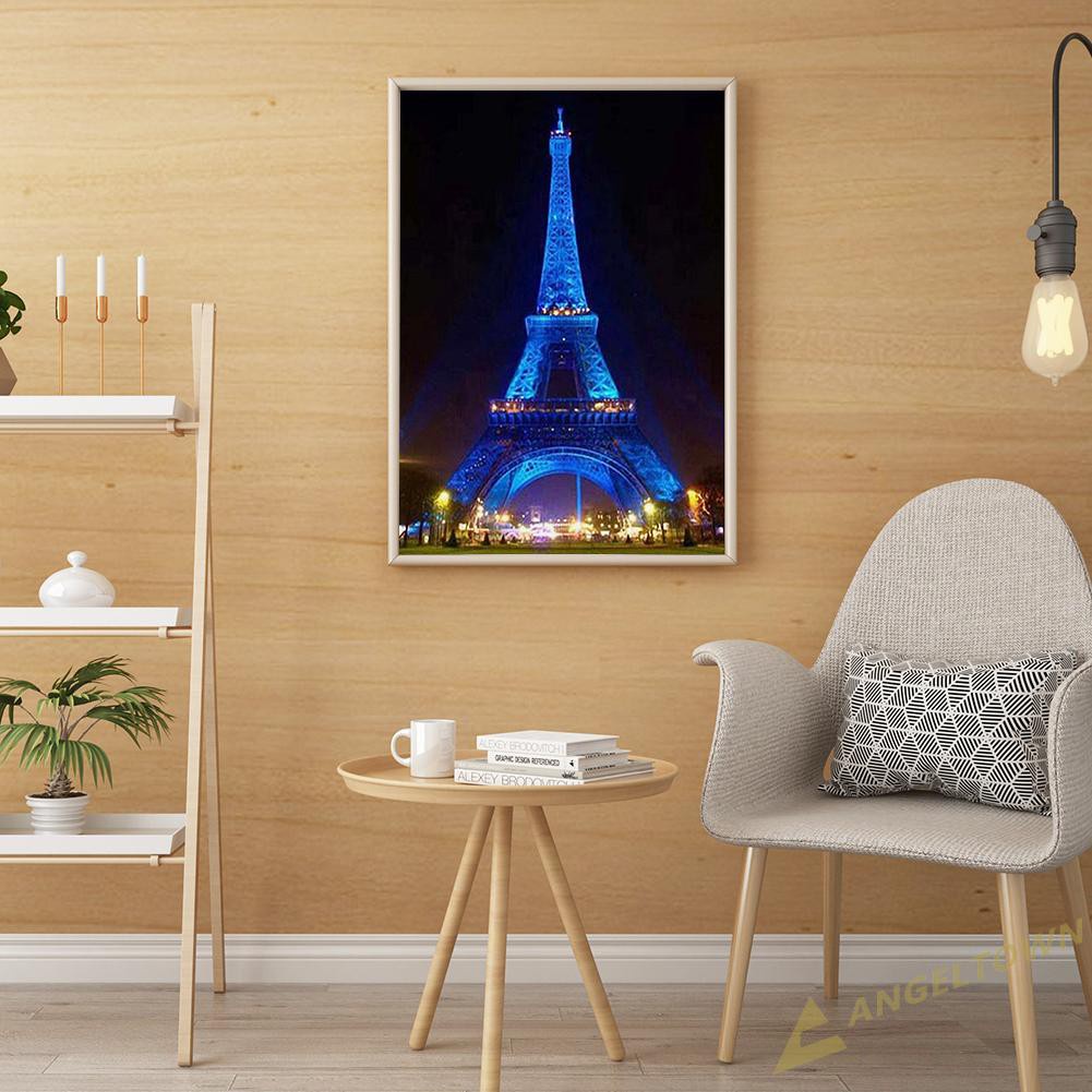 DIY 5D Mosaic Full Drill Diamond Painting Eiffel Tower Rhinestone Cross Stitch