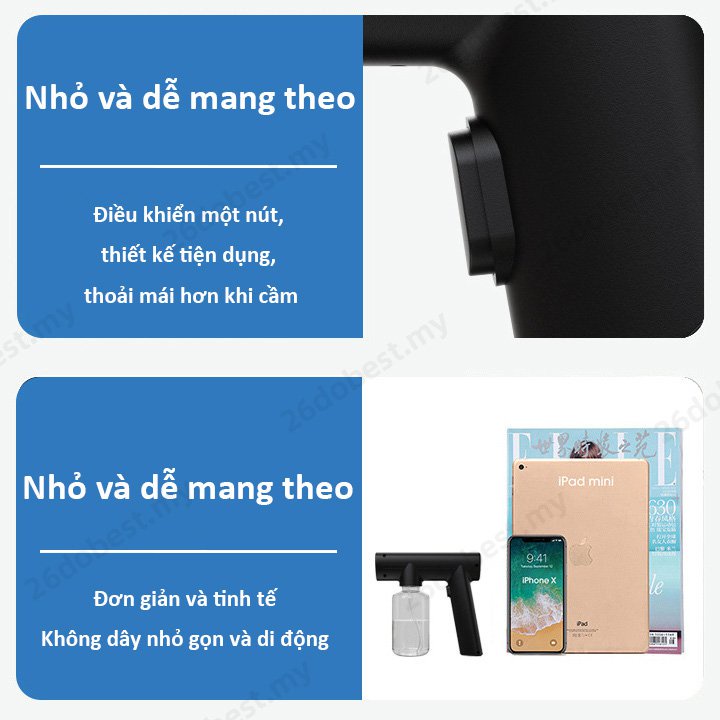 Máy phun khử khuẩn nano XSD030 kích thước cầm tay thiết kế mới