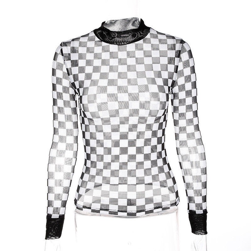 Áo croptop tay dài xuyên thấu gợi cảm cho nữ