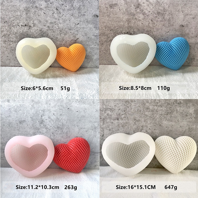 Khuôn Silicone Tạo Hình Trái Tim Làm Nến DIY