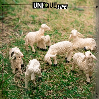   Shiwaki4  6 Mô Hình Cừu Trang Trí Nhà Búp Bê Ngoài Trời 