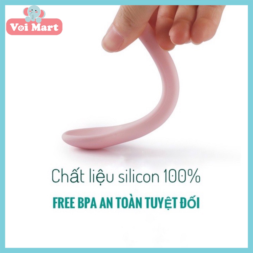 Thìa Ăn Dặm Silicon Cho Bé, Thìa Ăn Dặm Bảo Vệ Nướu Chất Liệu Cao Cấp An Toàn