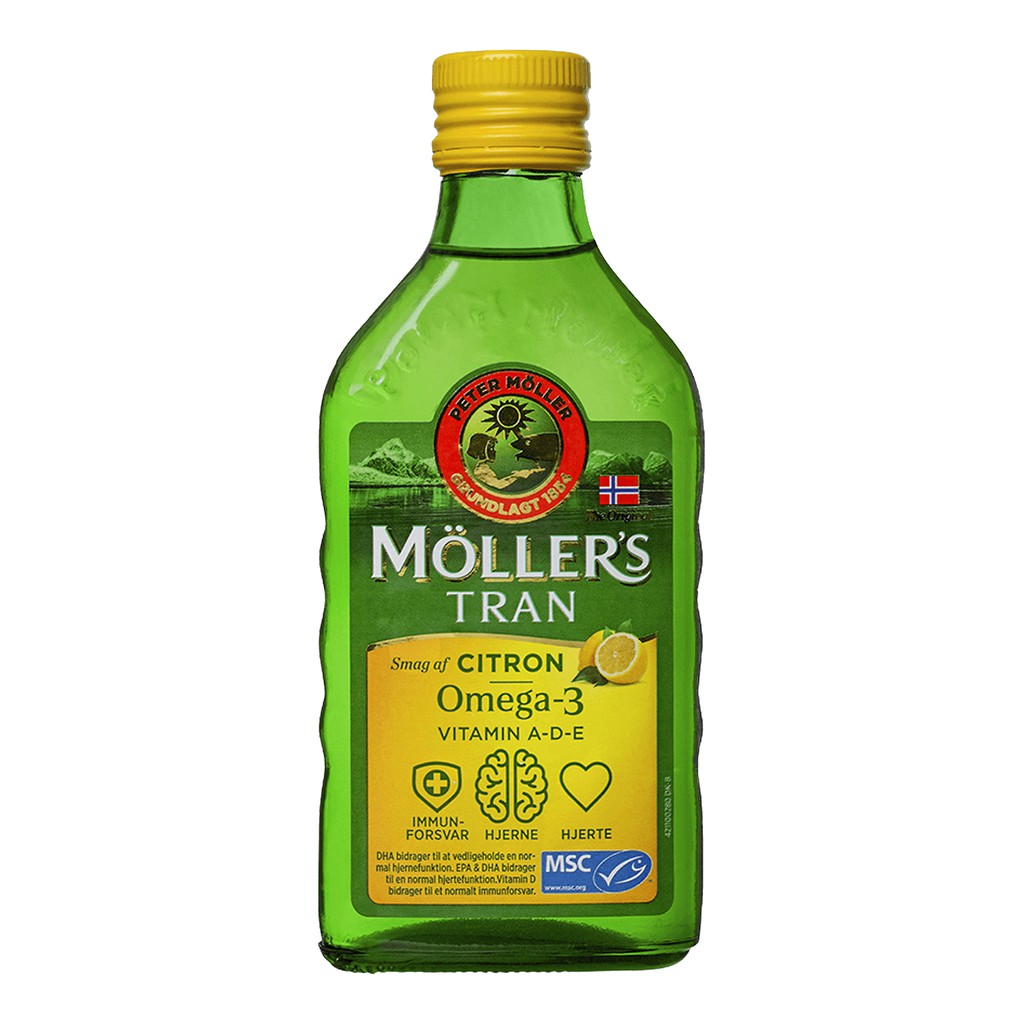 Dầu gan cá tuyết Mollers tran -Bổ sung dầu gan cá (DHA + EPA) và vitamin A, D,  Tốt cho não bô, mắt, da