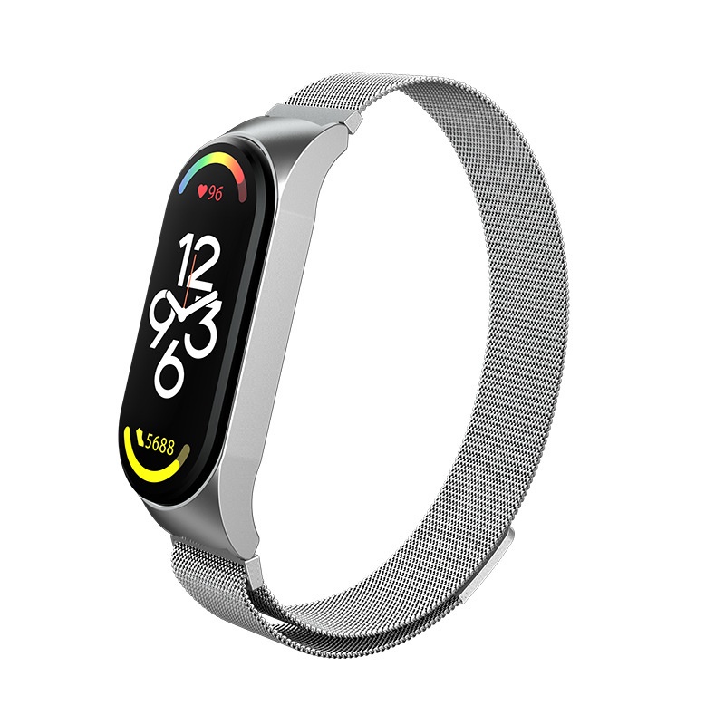 Dây đeo đồng hồ thông minh Jansin bằng kim loại nam châm thay thế cho Xiaomi mi band 7