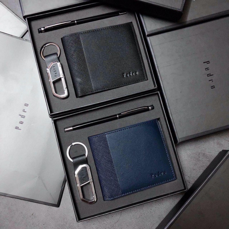 Set ví + bút + móc khoá fullbox