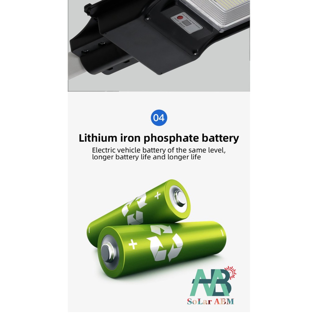 300W Đèn Đường Tấm Pin Liền Thể Năng Lượng Mặt Trời , Cảm Biến Chuyển Động , IP67 Chống Nước , mã: ABM-HX21300A