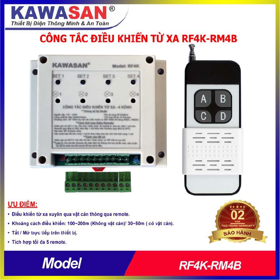 CÔNG TẮC ĐIỀU KHIỂN TỪ XA RF4K-RM4B