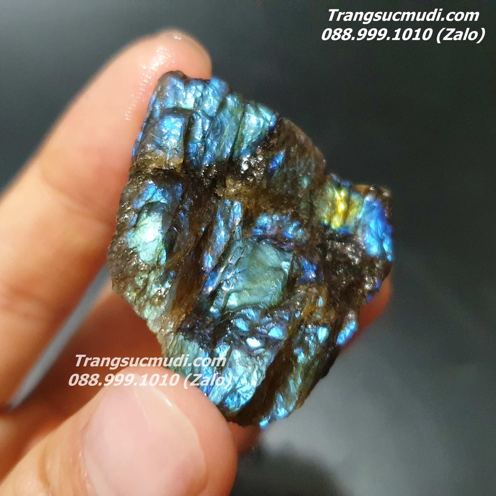 ĐÁ XÀ CỪ LABRADORITE THÔ TỰ NHIÊN 100g HÀNG ĐẸP