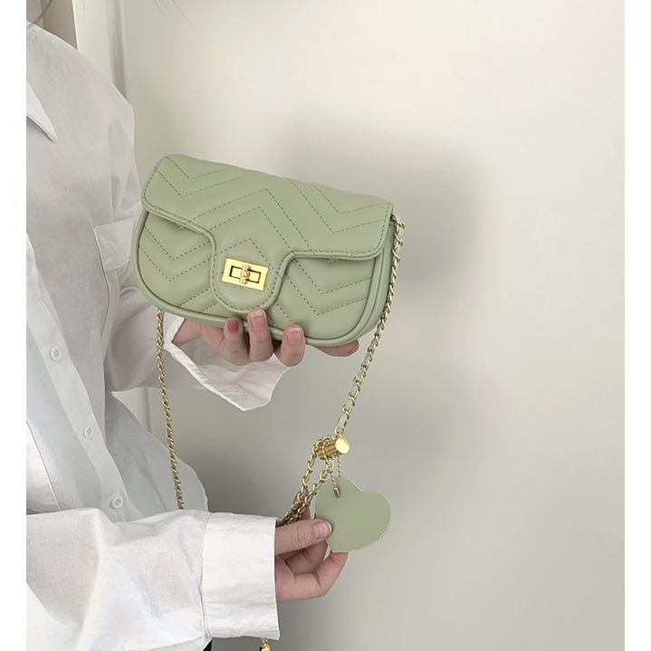 Túi xách nữ đeo chéo mini Tuinhacam túi nữ đeo chéo mini dây da phối xích trần trám đi chơi thời trang Hàn Quốc - TNC057