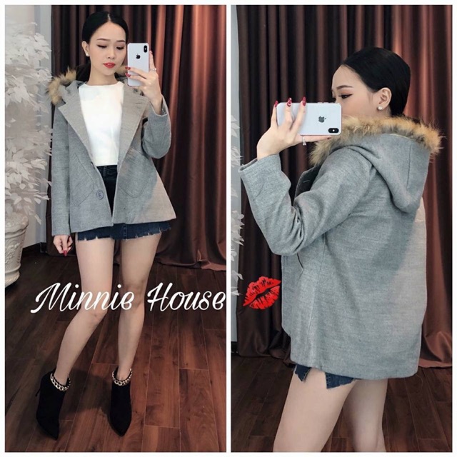 HOT ác khoác dạ 4 cúc túi hộp