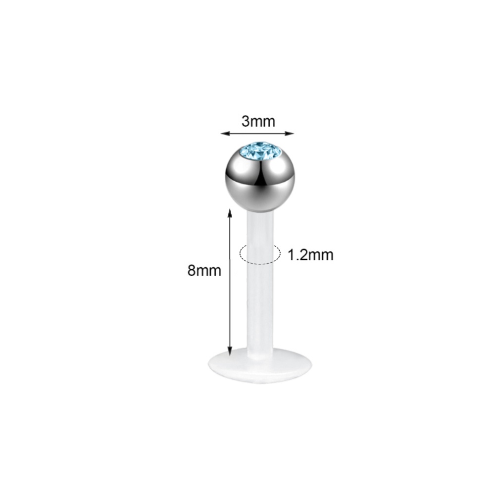 Khuyên xỏ môi / tai bằng acrylic nhiều màu chống dị ứng 16g tùy chọn