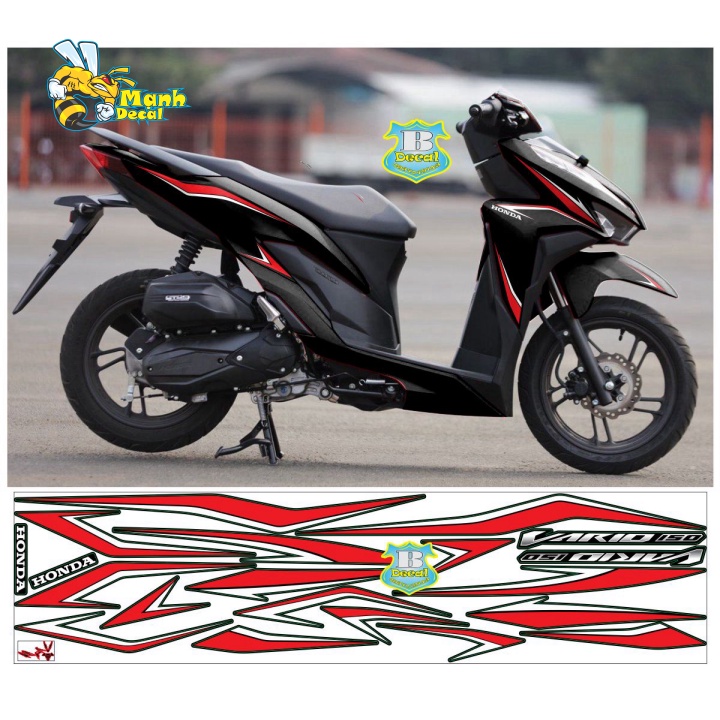 Ten rời xe vario 150 đỏ đen mới