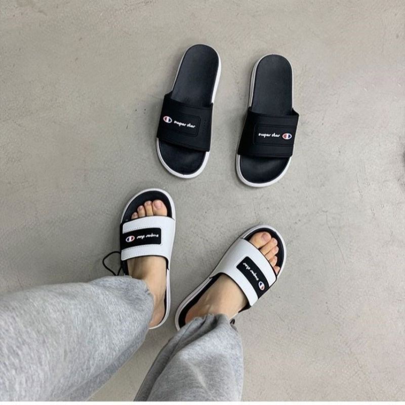 Dép lê đôi logo phong cách Ulzzang