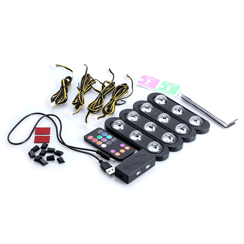 Set 4 Dải Đèn LED Trang Trí Nội Thất Xe Hơi