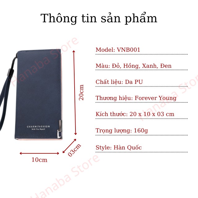 Ví Nữ Dài Chính Hãng Cầm Tay Cao Cấp Charm Fashion Đựng Được Điện Thoại- VNB001