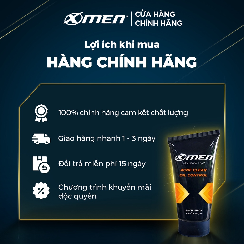 Sữa rửa mặt X-Men Sạch nhờn ngừa mụn 100g