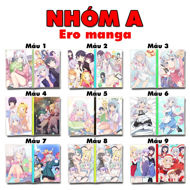 Sổ tay Anime Ero manga + kobayashi dragon Maid khổ A5 bìa in hình hoạt hình xinh xắn giấy dày có kẻ sọc 120 trang