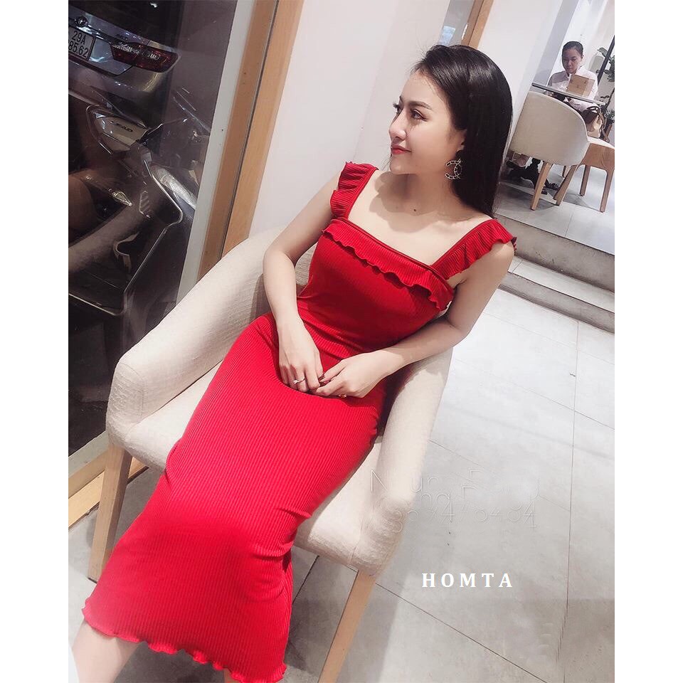 Đầm Body Bèo Vai Thun Gân | BigBuy360 - bigbuy360.vn