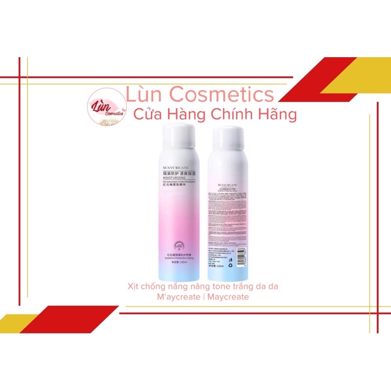 Xịt chống nắng nâng tone trắng da da M‘aycreate | Maycreate