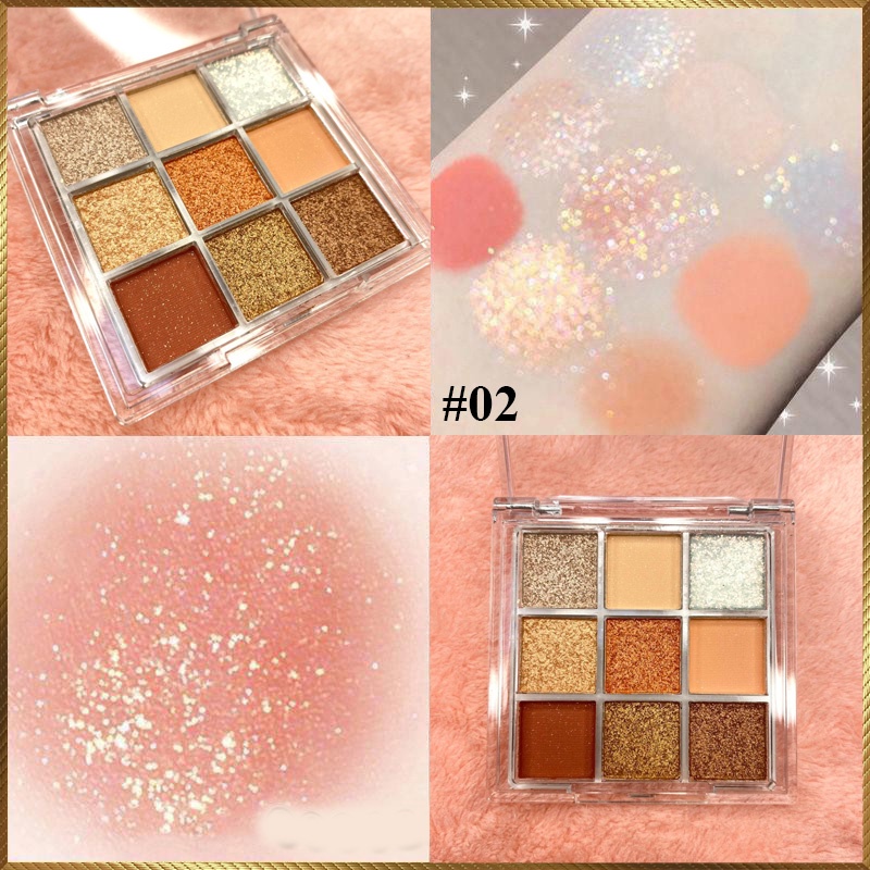 Bảng phấn mắt nhũ 9 màu Dikalu Baby BB1