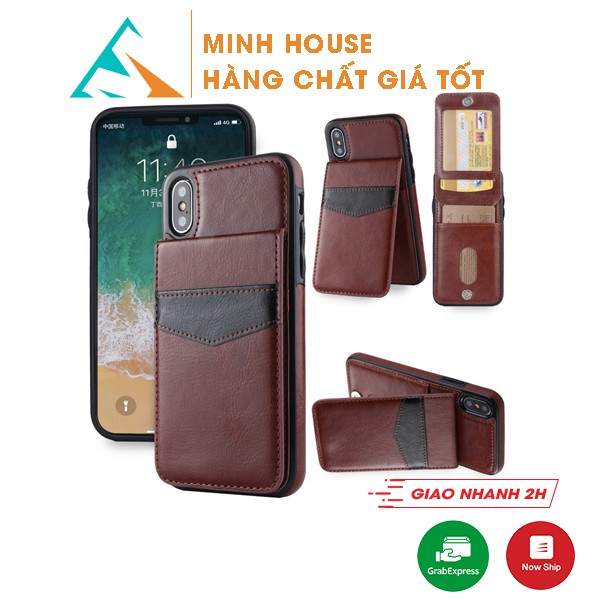 1 tặng 1 Ốp điện thoại Iphone 6, 7, 8, X, 6Plus, 7Plus, 8Plus, Xsmax cài tiền đựng thẻ, card Minh House