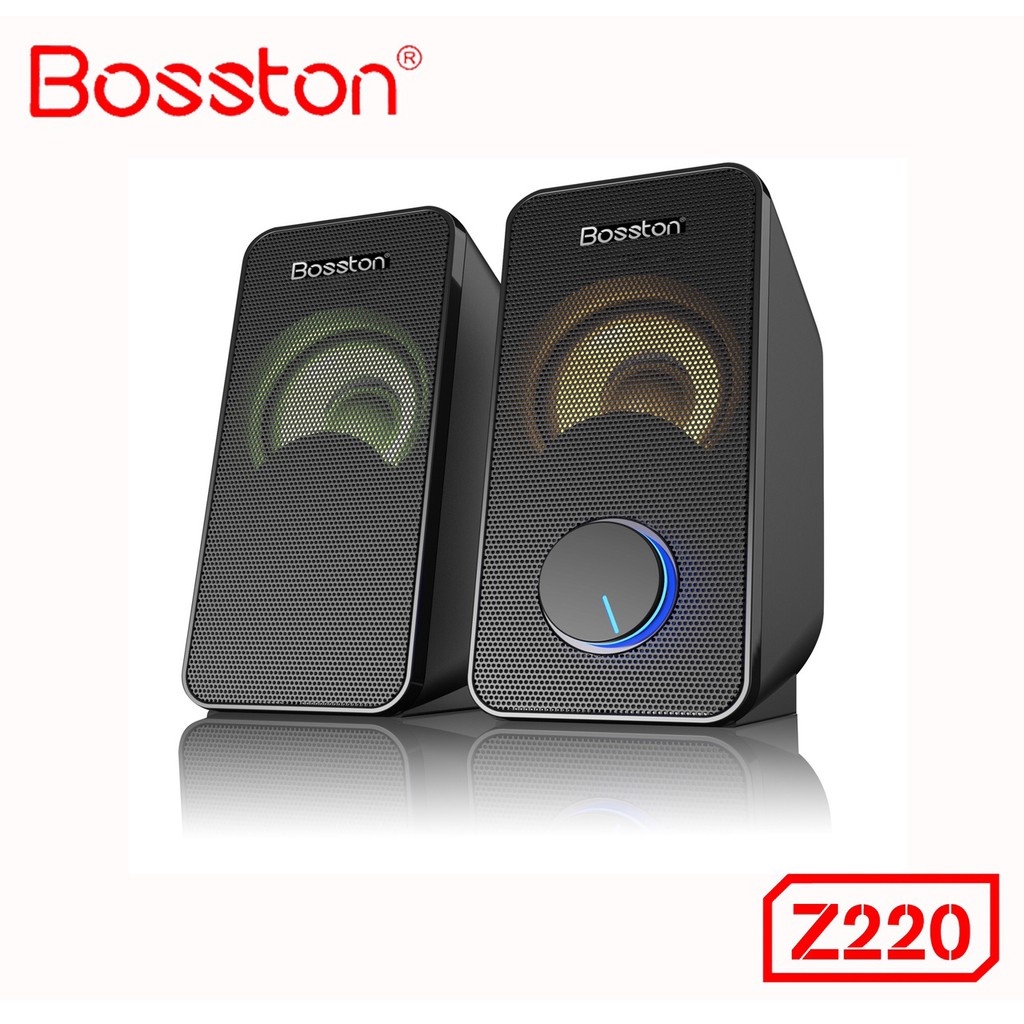 Loa vi tính 2.0 Bosston Z220 Led RGB âm thanh vượt trội âm bass khẻe công suất 12W