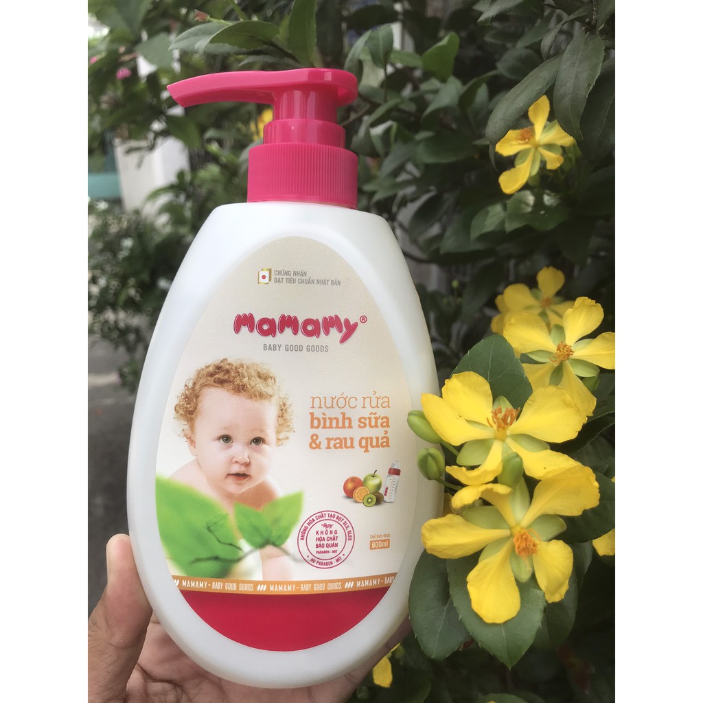 Nước rửa bình sữa và rau quả mamamy 600ml