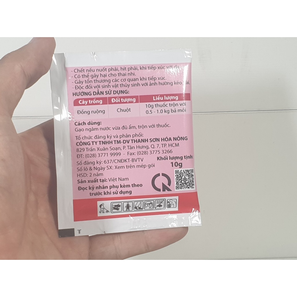 Thuốc diệt chuột Thanh Sơn RAT K 2% DP gói 10g giá rẻ dễ sử dụng - Điện nước gia dụng Hoàng Kim