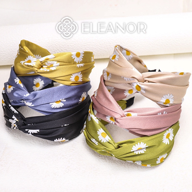 Băng đô tóc nữ Eleanor Accessories vải xoắn họa tiết hình bông hoa phụ kiện tóc 3767