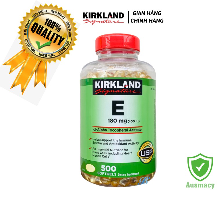 Vitamin E Mỹ 500v Kirkland 400ui-Hỗ Trợ Làm Đẹp Da