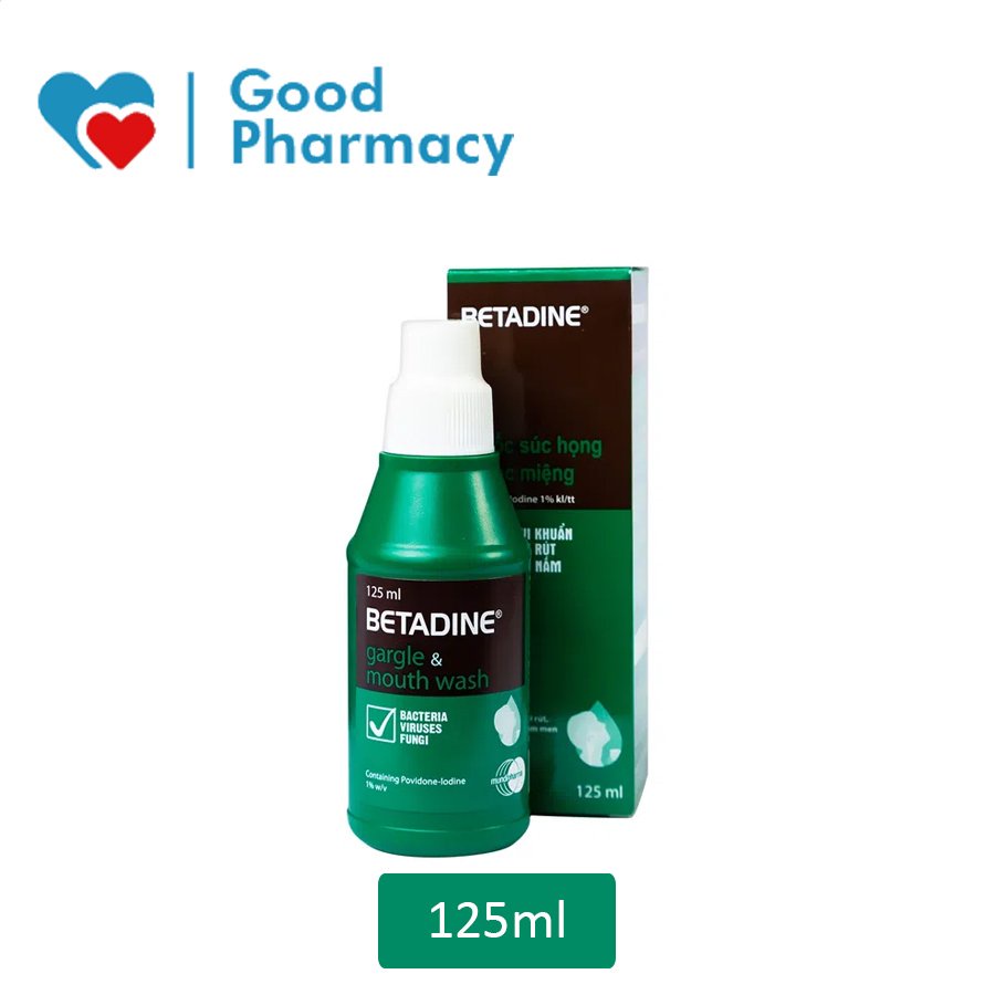 Betadine - Dung dịch nước súc miệng, họng, dùng trước và sau nhổ răng, ngừa đau họng [betadin]