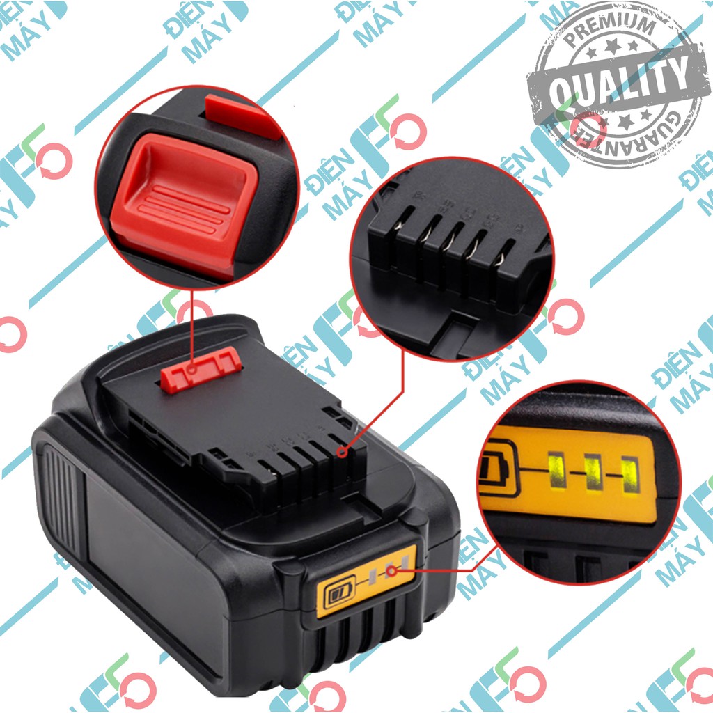 DMF5 Vỏ mạch pin Dewalt 18V Li-ion, Led báo pin và nhận sạc zin