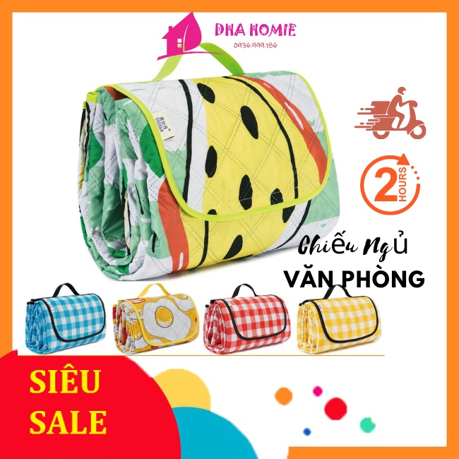 CHIẾU NGỦ VĂN PHÒNG GẤP GỌN - THẢM NGỦ TRƯA CÁ NHÂN DÀY DẶN - THẢM TRẢI PICNIC KHÔNG THẤM NƯỚC - DHA HOMIE