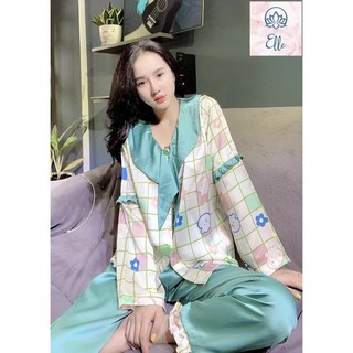 BỘ LỤA SATIN BÁNH BÈO NƠ XINH