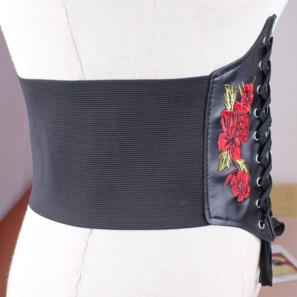 JARRED Thắt Lưng Da PU Thêu Hoa Phong Cách Retro