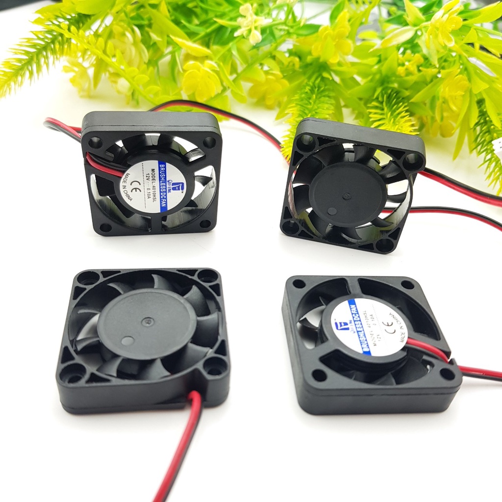 Quạt Tản Nhiệt 12V 4x4CM🍀Quạt 4CM 12V🍀Quạt Tản Hút Khí Nóng Siêu Nhỏ 4Cm 12V 2 Chân-Shoplinhkienm2m