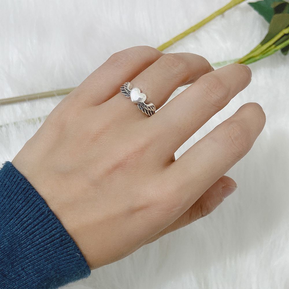 Nhẫn Kim Loại Hình Trái Tim Thời Trang Cho Nam Nữ